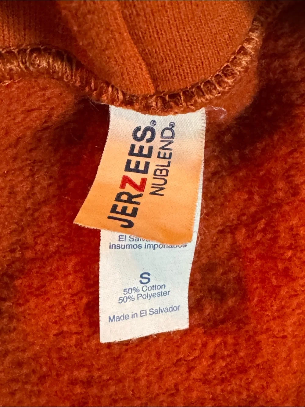 Jerzee Orange 'stepbrothers reference ' Graphic Hoodie with Yellow Print small - Picture 6 of 6